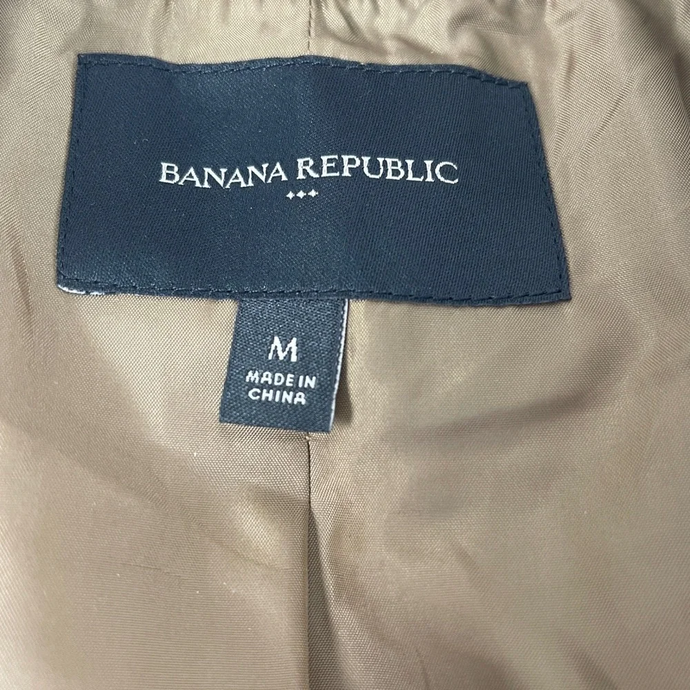 Banana Republic Bomber Jacket Mens M Brown Dark Acorn Vegan Suede 405308-00